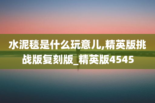 水泥毯是什么玩意儿,精英版挑战版复刻版_精英版4545