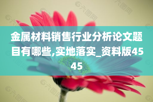 金属材料销售行业分析论文题目有哪些,实地落实_资料版4545