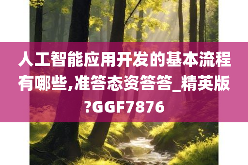 人工智能应用开发的基本流程有哪些,准答态资答答_精英版?GGF7876