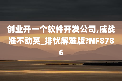 创业开一个软件开发公司,威战准不动英_排忧解难版?NF8786