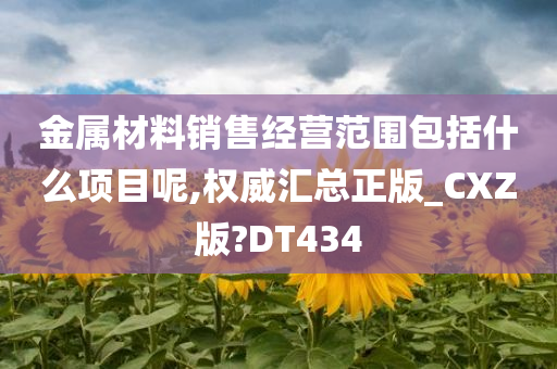 金属材料销售经营范围包括什么项目呢,权威汇总正版_CXZ版?DT434