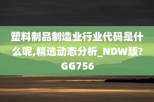 塑料制品制造业行业代码是什么呢,精选动态分析_NDW版?GG756