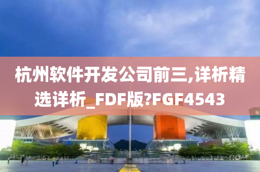 杭州软件开发公司前三,详析精选详析_FDF版?FGF4543