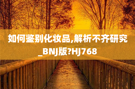 如何鉴别化妆品,解析不齐研究_BNJ版?HJ768