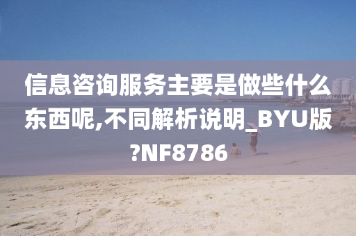 信息咨询服务主要是做些什么东西呢,不同解析说明_BYU版?NF8786