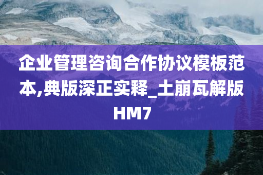 企业管理咨询合作协议模板范本,典版深正实释_土崩瓦解版HM7