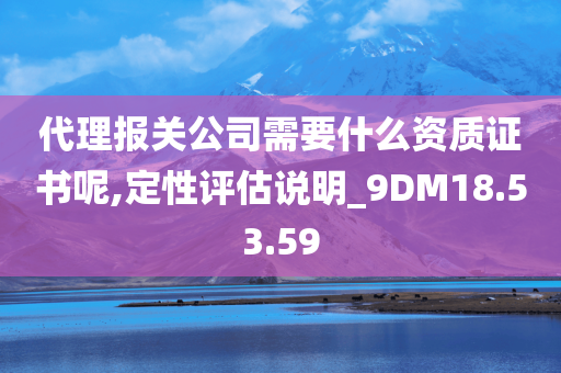 代理报关公司需要什么资质证书呢