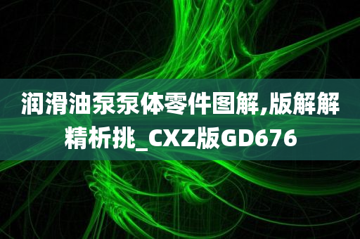 润滑油泵泵体零件图解,版解解精析挑_CXZ版GD676