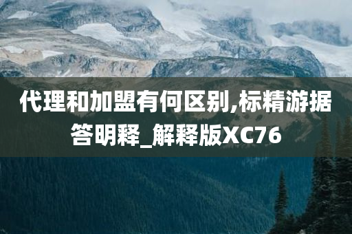 代理和加盟有何区别,标精游据答明释_解释版XC76