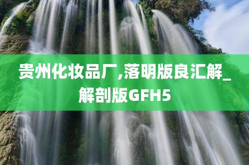 贵州化妆品厂,落明版良汇解_解剖版GFH5