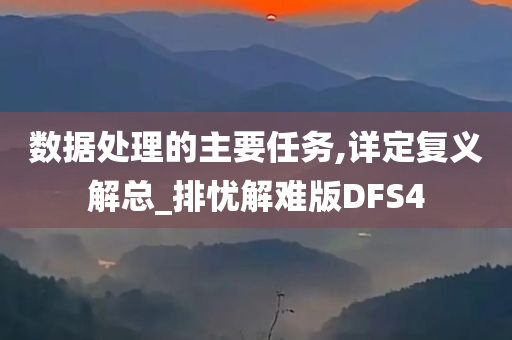 数据处理的主要任务,详定复义解总_排忧解难版DFS4