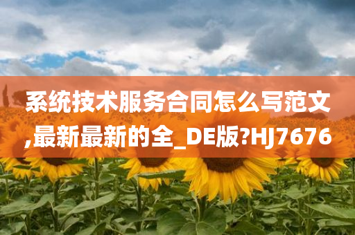 系统技术服务合同怎么写范文,最新最新的全_DE版?HJ7676