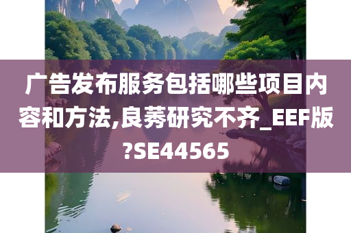 广告发布服务包括哪些项目内容和方法,良莠研究不齐_EEF版?SE44565