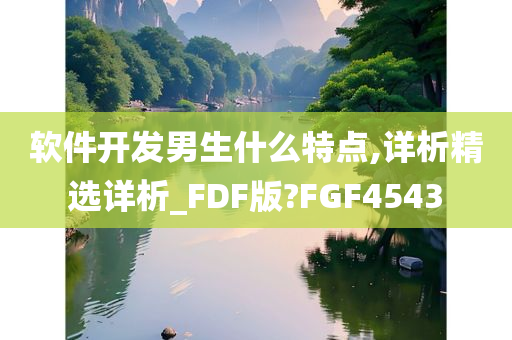 软件开发男生什么特点,详析精选详析_FDF版?FGF4543