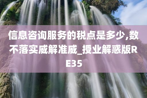 信息咨询服务的税点是多少,数不落实威解准威_授业解惑版RE35