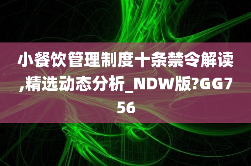 小餐饮管理制度十条禁令解读,精选动态分析_NDW版?GG756