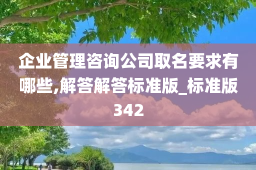 企业管理咨询公司取名要求有哪些,解答解答标准版_标准版342