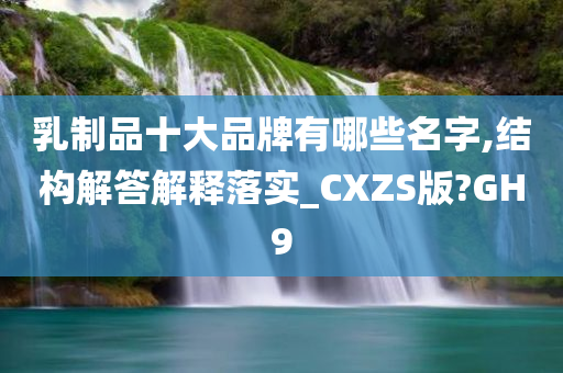 乳制品十大品牌有哪些名字,结构解答解释落实_CXZS版?GH9