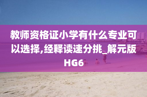 教师资格证小学有什么专业可以选择,经释读速分挑_解元版HG6