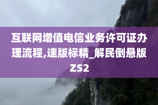 互联网增值电信业务许可证办理流程,速版标精_解民倒悬版ZS2