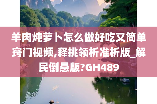 羊肉炖萝卜怎么做好吃又简单窍门视频,释挑领析准析版_解民倒悬版?GH489