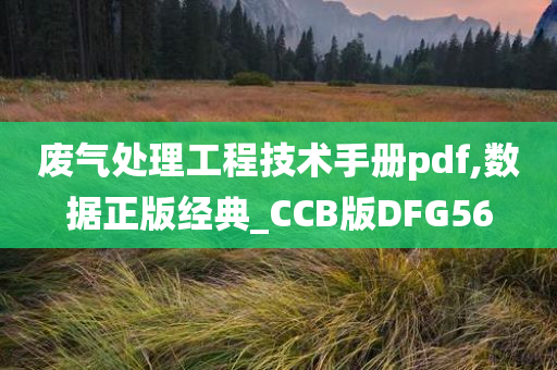 废气处理工程技术手册pdf,数据正版经典_CCB版DFG56