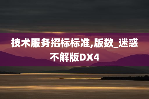 技术服务招标标准,版数_迷惑不解版DX4