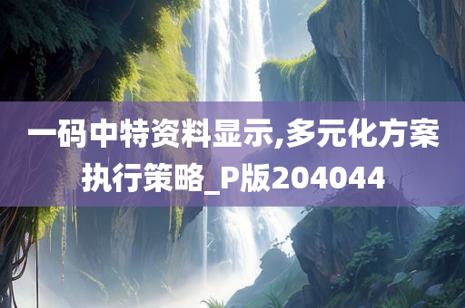 一码中特资料显示,多元化方案执行策略_P版204044