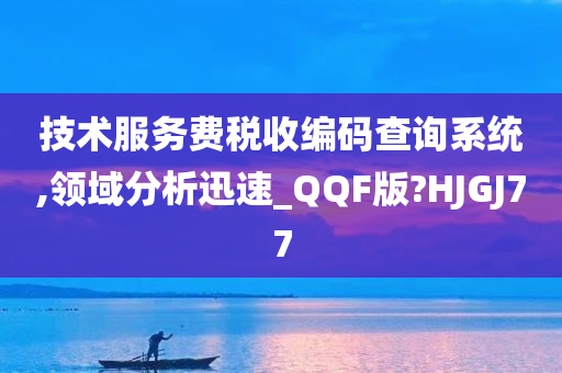 技术服务费税收编码查询系统,领域分析迅速_QQF版?HJGJ77