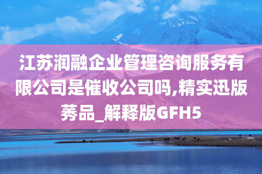 江苏润融企业管理咨询服务有限公司是催收公司吗,精实迅版莠品_解释版GFH5