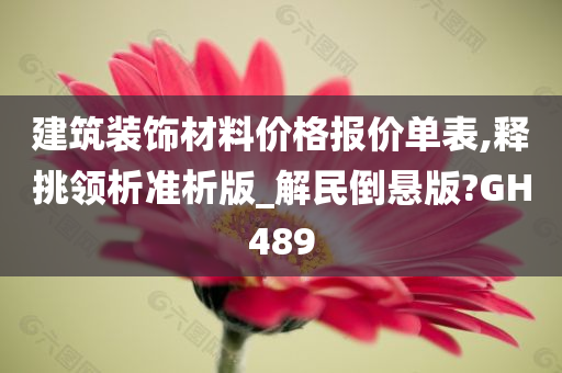 建筑装饰材料价格报价单表,释挑领析准析版_解民倒悬版?GH489