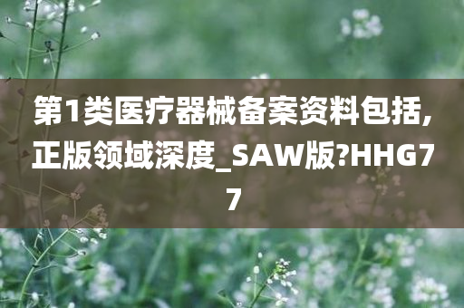 第1类医疗器械备案资料包括,正版领域深度_SAW版?HHG77