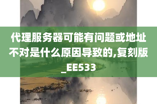 代理服务器可能有问题或地址不对是什么原因导致的,复刻版_EE533