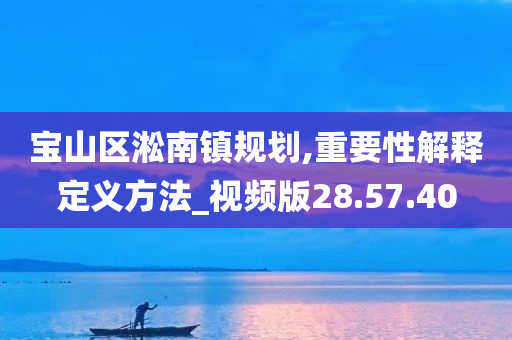 宝山区淞南镇规划,重要性解释定义方法_视频版28.57.40