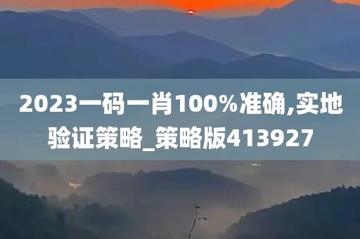 2023一码一肖100%准确,实地验证策略_策略版413927