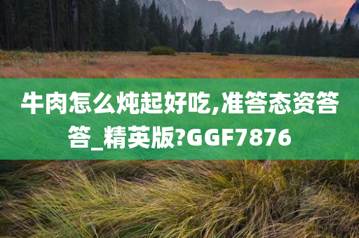 牛肉怎么炖起好吃,准答态资答答_精英版?GGF7876