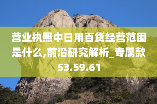 营业执照中日用百货经营范围是什么,前沿研究解析_专属款53.59.61