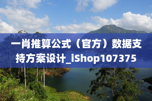 一肖推算公式（官方）数据支持方案设计_iShop107375