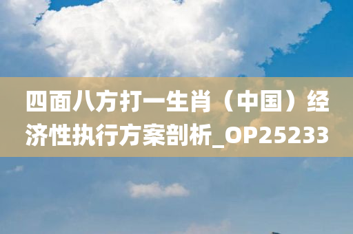 四面八方打一生肖（中国）经济性执行方案剖析_OP252330