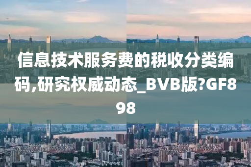 信息技术服务费的税收分类编码,研究权威动态_BVB版?GF898