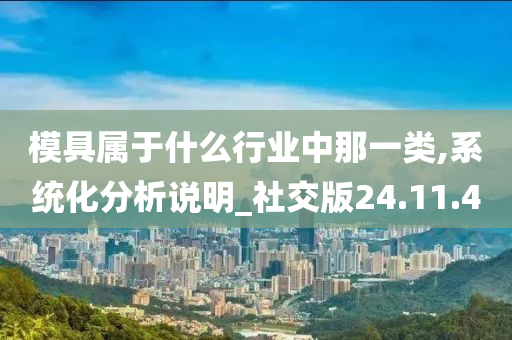 模具属于什么行业中那一类,系统化分析说明_社交版24.11.40