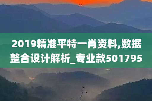 2019精准平特一肖资料,数据整合设计解析_专业款501795