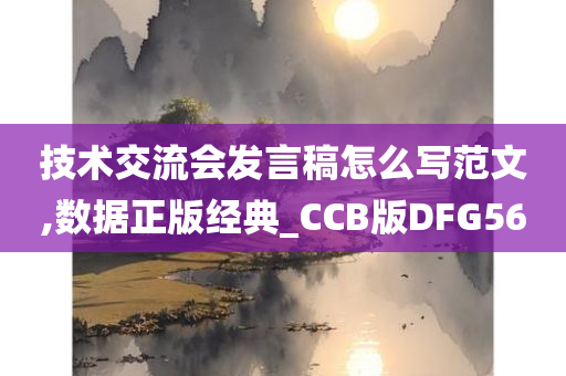 技术交流会发言稿怎么写范文,数据正版经典_CCB版DFG56