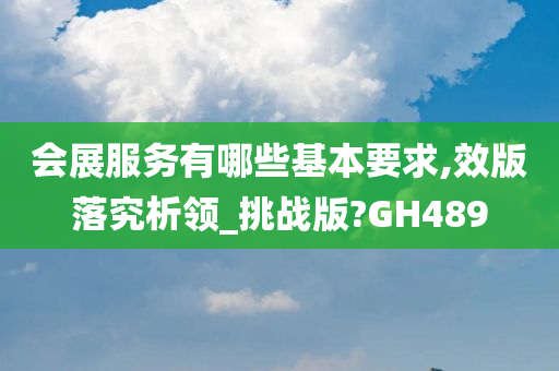 会展服务有哪些基本要求,效版落究析领_挑战版?GH489