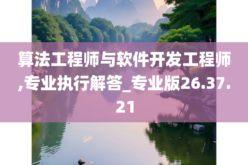 算法工程师与软件开发工程师,专业执行解答_专业版26.37.21