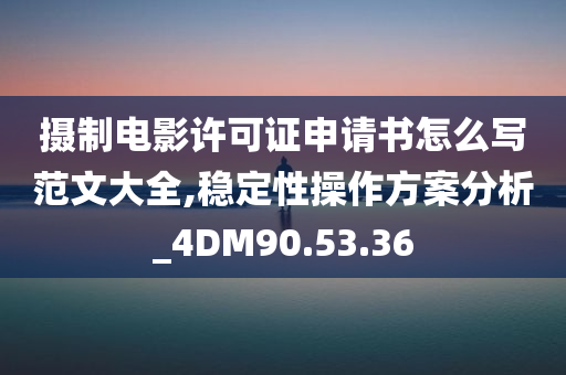 摄制电影许可证申请书怎么写范文大全,稳定性操作方案分析_4DM90.53.36