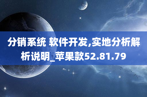 分销系统 软件开发,实地分析解析说明_苹果款52.81.79