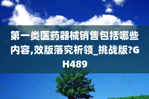 第一类医药器械销售包括哪些内容,效版落究析领_挑战版?GH489