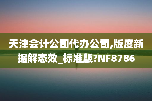 天津会计公司代办公司,版度新据解态效_标准版?NF8786