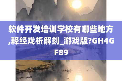 软件开发培训学校有哪些地方,释经戏析解刻_游戏版?GH4GF89